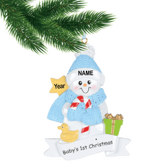 Baby's 1st Christmas Blue Scarf Ornament