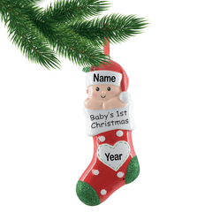 Baby's 1st Christmas Red Stocking Ornament