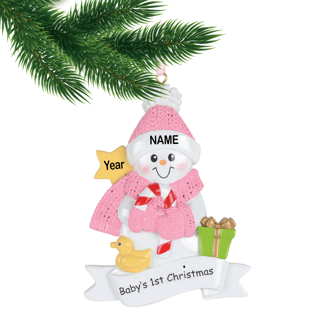 Baby's 1st Christmas Pink Scarf Ornament