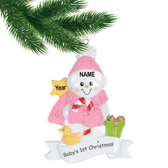 Baby's 1st Christmas Pink Scarf Ornament