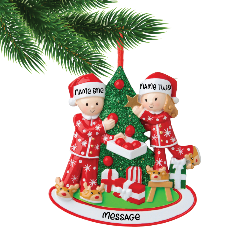 Pair Decorating Tree Ornament