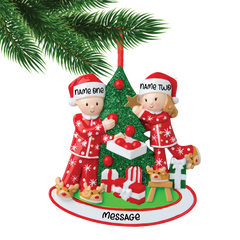 Pair Decorating Tree Ornament