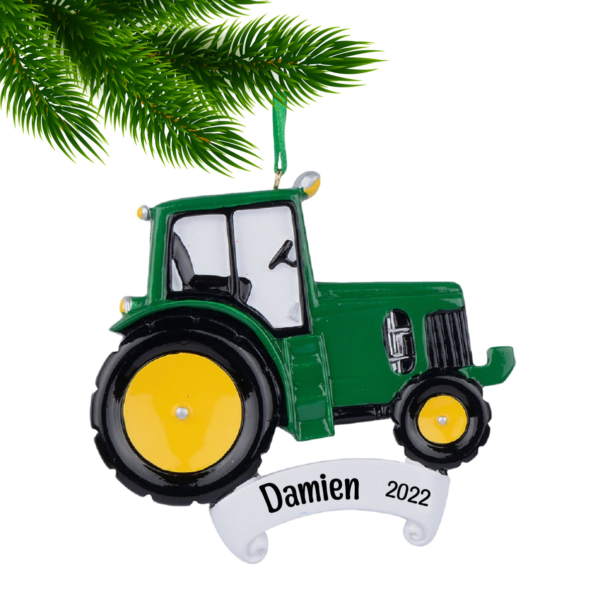 Green Tractor Ornament